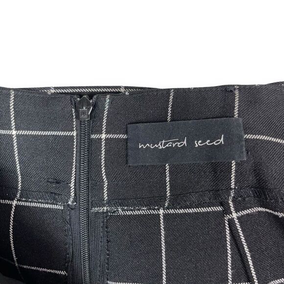 Mustard Seed Retro Windowpane Check Tie-Waist Midi Skirt - Picture 9 of 10
